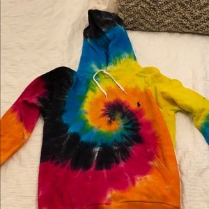 Polo Ralph Lauren tie dye hooded sweatshirt.